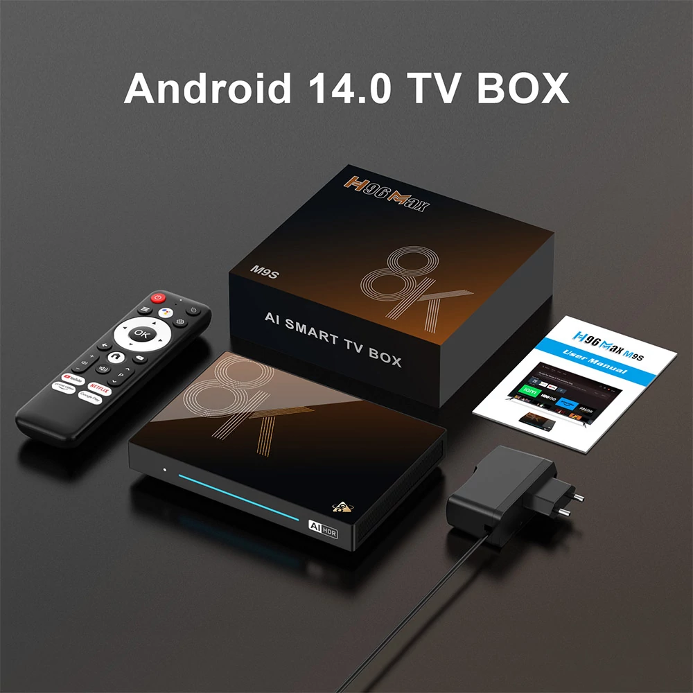 H96 Max M9S Android 14 TV Box – 8GB RAM, 128GB ROM, 8 magos RK3576