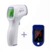 Kép 1/21 - Digitális homlokhőmérő, érintésmentes infravörös hőmérő és digitális ujjbegyű pulzoximéter, SpO2 véroxigén-érzékelő - Fehér