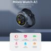 Kép 19/21 - Mibro Watch A1 Vezetéknélküli Sporttevékenységmérő Bluetooth Okosóra - Fekete