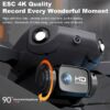 Kép 11/13 - P8 4K kettős kamerás drón ESC objektívvel, 4 oldalas akadályelkerülő útpont repülési kézmozdulatokkal vezérlő tárolótáska csomag - Fekete