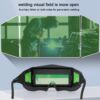 Kép 4/12 - Professzionális automata fényerő-szabályozású forrasztás, hegesztő üvegek argon íves tükröződésgátló üvegekkel, napenergiával - Zöld szűrő lencsével