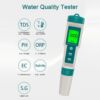 Kép 14/16 - Hordozható többfunkciós digitális 7 az 1-ben vízminőség-mérő nagy pontosságú toll PH/TDS/EC/Sótartalom/ORP/S.G/hőmérsékletmérő (háttérvilágítással)