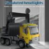 Kép 5/5 - 1/14 Elektromos távirányítós darus teherautó világítással és zenével, emelőkarral - Sárga, 1 akkumulátor