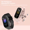 Kép 5/10 - 2-In-1 TWS True Wireless BT5.0 Sport fülhallgató és Fitness Tracker Lépésszámláló Kalóriaszámláló Egészségtevékenységmérő Okosóra - Fekete