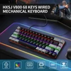 Kép 11/19 - EU ECO Raktár - HXSJ V800 68 Gombos Vezetékes Mechanikus Gamer Billentyűzet RGB Háttérvilágíátssal - Szürke