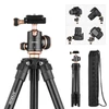 Kép 1/13 - Andoer Q160SA Állítható magasságú hordozható utazóállvány DSLR Tripod Kameraállvány - Fekete