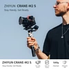 Kép 4/17 - EU ECO Raktár - ZHIYUN CRANE-M2 S kompakt kézi 3 tengelyes kardánstabilizátor készlet LED Világítással Beépített Akkumulátorral - Fekete