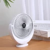 Kép 2/12 - USB mini asztali 360°-ban forgatható újratölthető ventilátor, alacsony zajszint, 3 sebességfokozat - Fehér