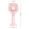 Kép 2/9 - Hordozható mini újratölthető kézi ventilátor 3 fokozatú, állítható, alacsony zajszintű, hosszú élettartamú - Pink