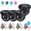 Kép 2/13 - KKmoon 4*720P AHD Dome IR CCTV kamera + 4*60 láb megfigyelő kábel támogatás IR-CUT Night Vision 6db tömb infra lámpák 1/2.8'' CMOS