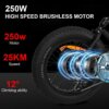 Kép 2/13 - WELKIN WKES001 összecsukható elektromos kerékpár 48V 250W 10AH akkumulátor Max sebesség 25km/h - Szürke