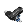 Kép 5/12 - yvonne Y40D USB3.0 nagy sebességű forgó USB Type-C / Micro USB OTG flash meghajtó - Fekete 128 GB