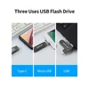 Kép 5/10 - yvonne Y40D USB3.0 nagy sebességű forgó USB Type-C / Micro USB OTG flash meghajtó - Fekete 32 GB