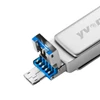 Kép 11/15 - yvonne Y40D USB3.0 nagy sebességű forgó USB Type-C / Micro USB OTG flash meghajtó - Ezüst 128 GB