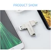 Kép 15/15 - yvonne Y40D USB3.0 nagy sebességű forgó USB Type-C / Micro USB OTG flash meghajtó - Ezüst 128 GB