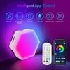 Kép 10/12 - EU ECO Raktár - DC5V 6PCS BT Bluetooth Vezetéknélküli RGB Fali Lámpa - Fekete