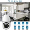 Kép 15/15 - 360 fokos panorámás biztonsági izzókamera 1080P kamera 2,4 GHz / 5 GHz-es WiFi-vel éjjellátó megfigyelő kamera, kétirányú audio intelligens mozgásérzékeléssel