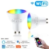 Kép 2/20 - WiFi intelligens GU10 LED izzó 5W 90-265V 2800K-6200K+RGB APP távirányítóval tompítható, Alexa Google Home kompatibilis - 3 db