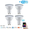 Kép 2/20 - WiFi intelligens GU10 LED izzó 5W 90-265V 2800K-6200K+RGB APP távirányítóval tompítható, Alexa Google Home kompatibilis - 4 db