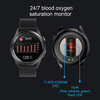 Kép 8/20 - E102 okosóra pulzusszám vérnyomás EKG monitorral IP68 Vízálló - Fekete
