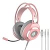 Kép 1/8 - Ajazz AX120 USB 3,5 mm-es vezetékes sztereó játékfejhallgató zajszűrővel, mikrofonnal, 50 mm-es fehér meghajtóegységgel - Pink