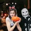 Kép 4/11 - Halloween Cosplay jelmez haj karika fejfedő szemgolyó lányoknak, női dekoráció