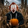 Kép 3/12 - Halloween maszk Hátborzongató Pennywise ijesztő bohóc - Fénnyel