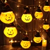 Kép 1/11 - Halloween tök alakú 10 LED-es tündérfény függőlámpa elemmel