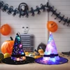 Kép 5/7 - Függő Halloween kalap világító LED-es dekoráció - Lila