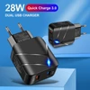 Kép 2/11 - TE-Q820 Quick Charge 3.0+2.1A USB fali töltő 28W kétportos gyorstöltő adapter többszörös védelem - Fehér