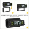 Kép 6/11 - Gumiabroncsnyomás-figyelő rendszer, vezetéknélküli napenergia TPMS 5 riasztási móddal, automatikus háttérvilágítású LCD kijelző, 4 érzékelő 0-81 PSI