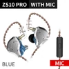 Kép 4/15 - KZ ZS10 Pro 3,5 mm-es vezetékes, fülbe helyezhető 1DD+4BA hibrid hifi sportfejhallgató 2 tűs levehető kábel (mikrofonnal) - Kék