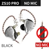 Kép 6/14 - KZ ZS10 Pro 3,5 mm-es vezetékes, fülbe helyezhető 1DD+4BA hibrid hifi sportfejhallgató 2 tűs levehető kábel (mikrofon nélkül) - Fekete