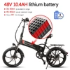 Kép 4/20 - Samebike 20LVXD30 elektromos kerékpár 48V 350W 10.4AH akkumulátor Max sebesség 35km/h - Fekete