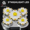 Kép 7/11 - 5 LED-es zseblámpa High Lumen USB Újratölthető oldalsó lámpával - Fekete