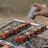 Kép 7/11 - Kamping BBQ grillkosár fa fogantyúval hússütéshez - Piros