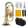 Kép 4/8 - Muslady Brass B Lapos Bariton Bb Fúvós Arany Lakk Felület