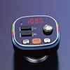 Kép 6/12 - C20 FM adó Kettős USB autós audiolejátszó BT MP3 lejátszó színes fényekkel vezetési kihangosító hívástartozék - Fekete