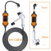 Kép 3/7 - Hordozható elektromos töltő, Type2 IEC62196-2 8A-16A 5M kábel, elektromos járműtöltő EU dugaszolható elektromos töltőállomás adapter