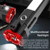 Kép 5/13 - Hordozható LED zseblámpa munkalámpa Power Bank IP44 vízálló oldalsó lámpával - Piros
