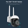 Kép 5/16 - 1080P Pan Tilt kültéri biztonsági kamera Biztonsági kamera kültéri 2 MP WiFi CCTV színes éjszakai látással, 2 utas hanggal, mozgásérzékeléssel, távoli hozzáféréssel, IP66 időjárásálló