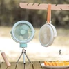Kép 4/14 - Újratölthető akkumulátoros kemping ventilátor és hordozható USB LED lámpa akasztható vagy asztali használatra, 2400mah - Hurrikán pink
