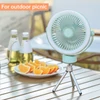 Kép 9/14 - Újratölthető akkumulátoros kemping ventilátor és hordozható USB LED lámpa akasztható vagy asztali használatra, 2400mah - Hurrikán pink