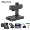 Kép 1/20 - MR.CARVE M4 jelölőgép lézergravírozó 2W infravörös lézermodul és 5W kék fényű lézermodul, 70x70 mm-es faragási terület forgóhengerrel és gyűrűs rögzítéssel