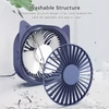 Kép 8/8 - Hordozható asztali mini ventilátor USB 360°-ban forgatható, állítható sebességgel, alacsony dB - Kék