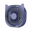 Kép 1/8 - Hordozható asztali mini ventilátor USB 360°-ban forgatható, állítható sebességgel, alacsony dB - Kék