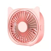 Kép 1/6 - Hordozható asztali mini ventilátor USB 360°-ban forgatható, állítható sebességgel, alacsony dB - Pink