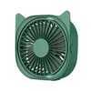 Kép 1/8 - Hordozható asztali mini ventilátor USB 360°-ban forgatható, állítható sebességgel, alacsony dB - Zöld