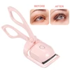 Kép 10/12 - USB újratölthető elektromos fűtött szempilla göndörítő 2 állítható hőmérsékletű szempillaspirál kefével - Pink