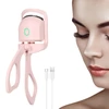 Kép 11/12 - USB újratölthető elektromos fűtött szempilla göndörítő 2 állítható hőmérsékletű szempillaspirál kefével - Pink